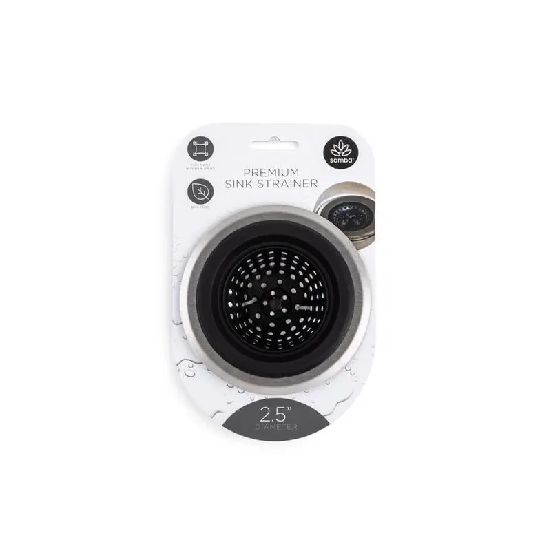 Core Home Matte Black Plastic Sink Strainer – 2.5" Diameter