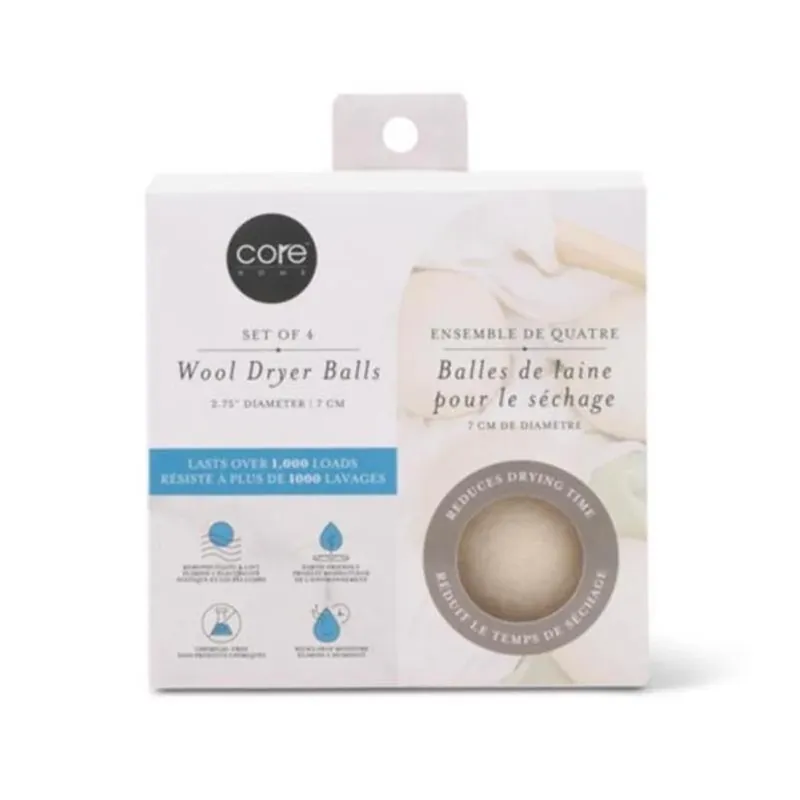 Core Home Fresh Scent Dryer Balls – 4 Pack Eco‑Friendly Laundry Booster