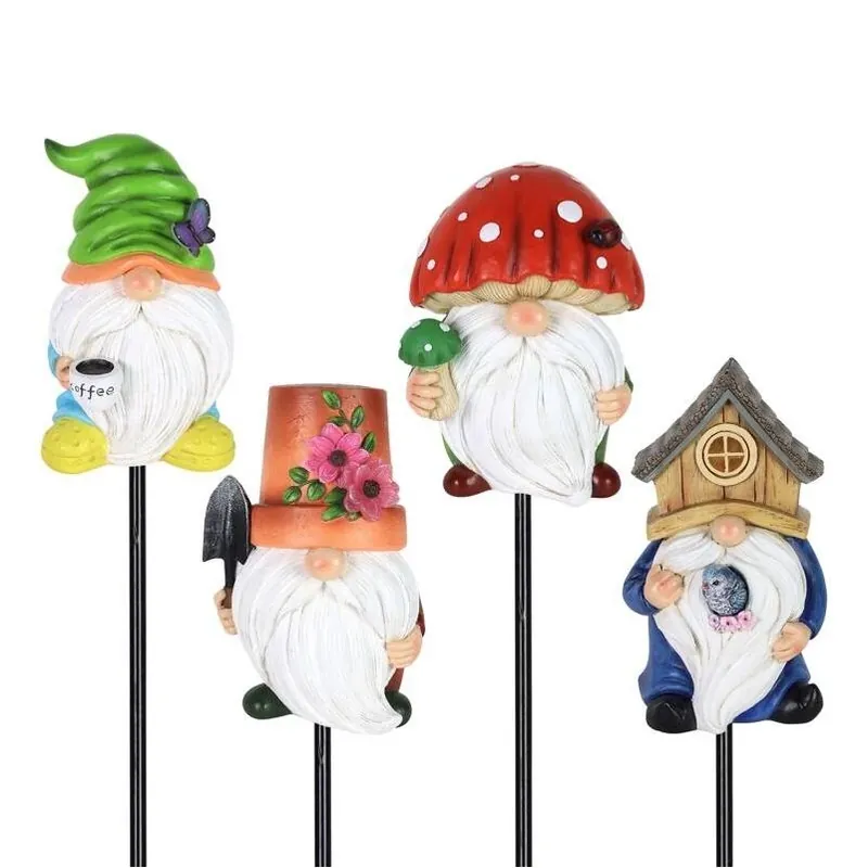 Exhart 9‑Inch Assorted Metal‑Resin Planter Stake – Durable Garden Accent