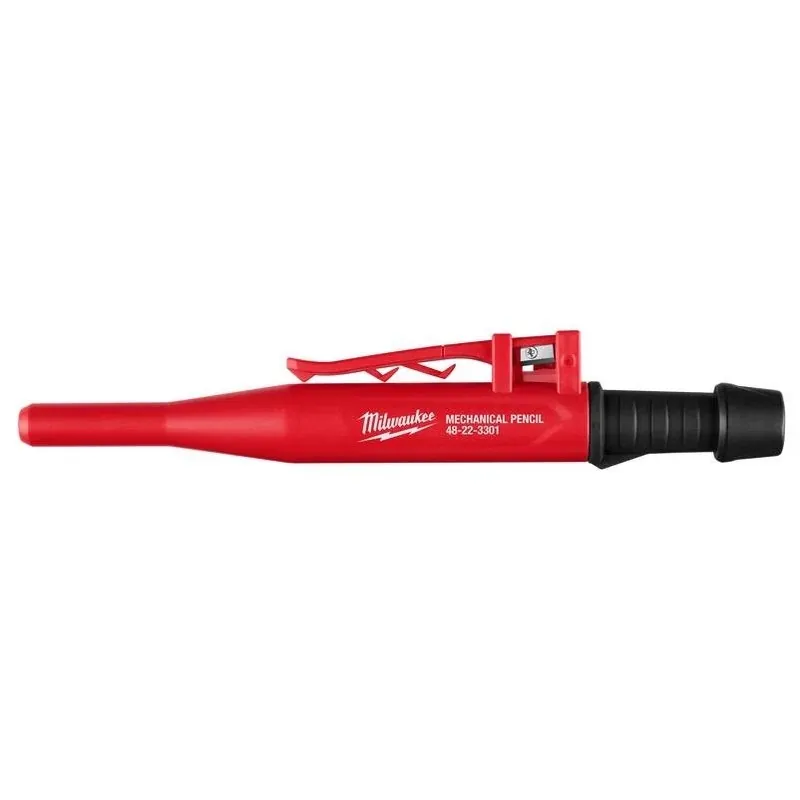 Milwaukee 6.25‑Inch Mechanical Carpenter Pencil – Black/Red, 0.88 in Diameter