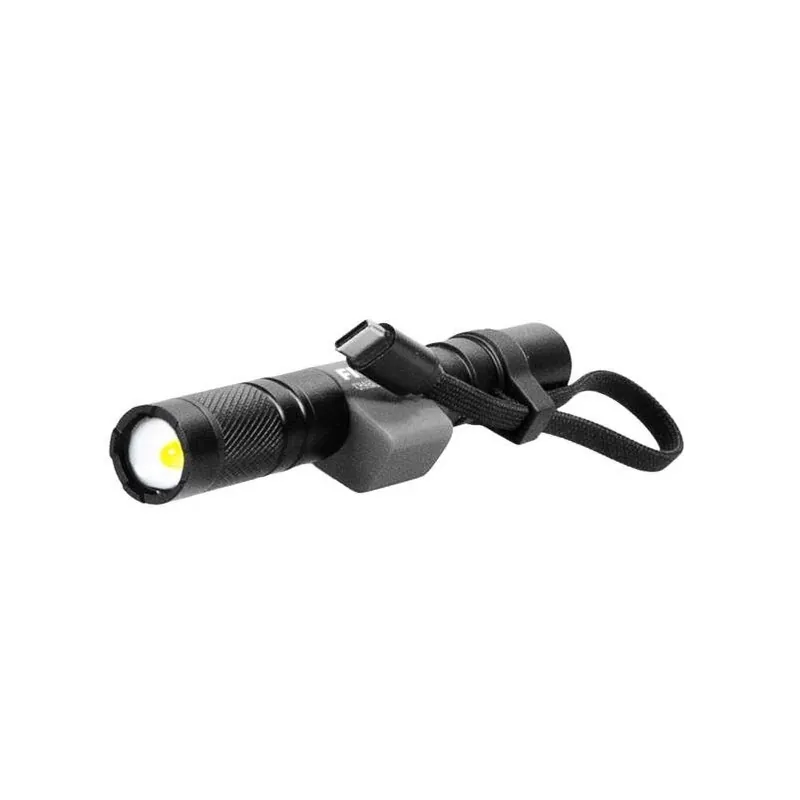 Police Security Tactical Rechargeable LED Flashlight – 400 Lumen, Black/Gray