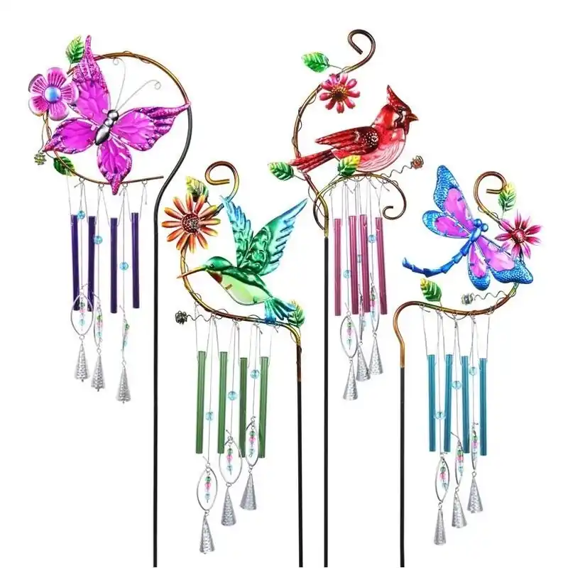 Exhart 37‑Inch Metal Windmill Stake Light – Assorted Colors