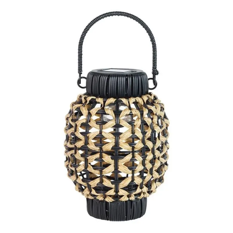 Exhart 9.5‑Inch Black Portable Plastic Lantern – Compact Outdoor Light