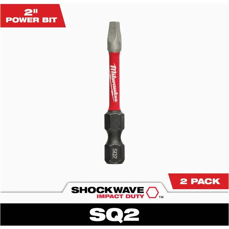 Milwaukee Shockwave 2" Square Drive Impact Bit – Alloy Steel, 2 (48‑32‑4972)