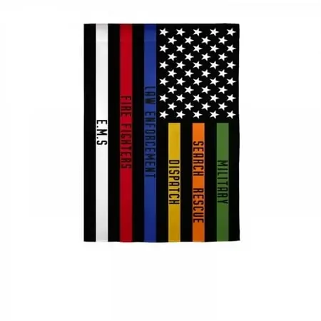 Responders Thin Line Garden Suede Flag - 12 X 18 Inches