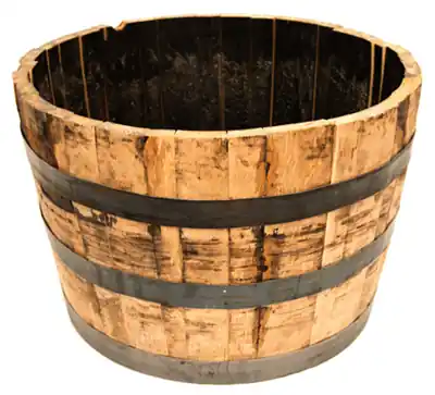 Real Wood Products 25.5-in W X 17.5-in H Rustic/Weathered Oak Wood Rustic Barrel