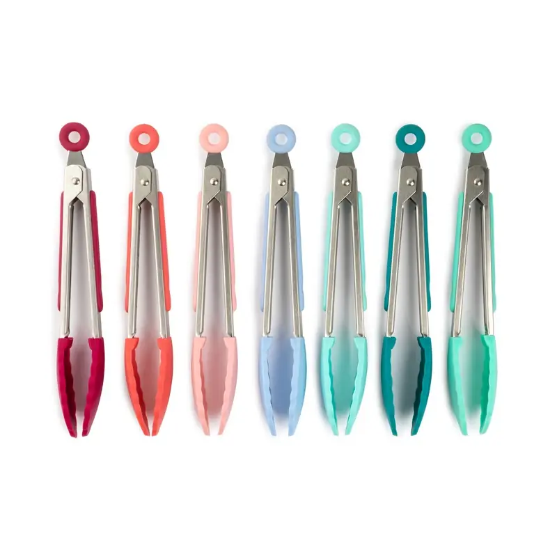 Core Kitchen Assorted Silicone Stainless Steel Mini Locking Tongs