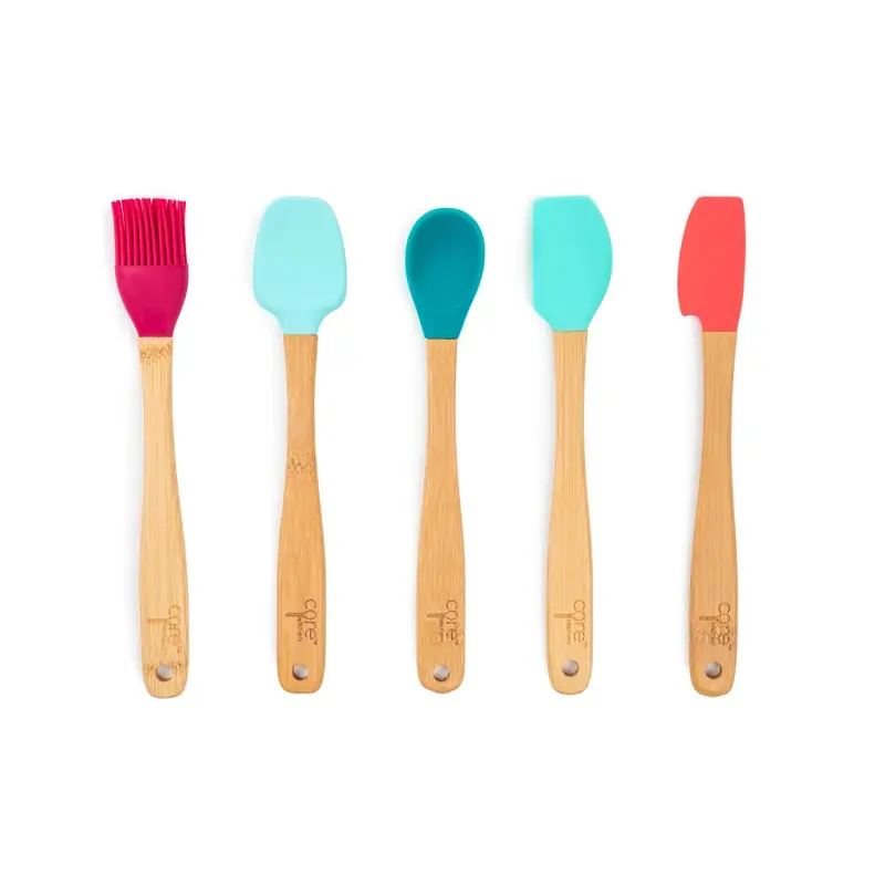 Core Kitchen Assorted Silicone And Wood Mini Utensils, Dishwasher Safe