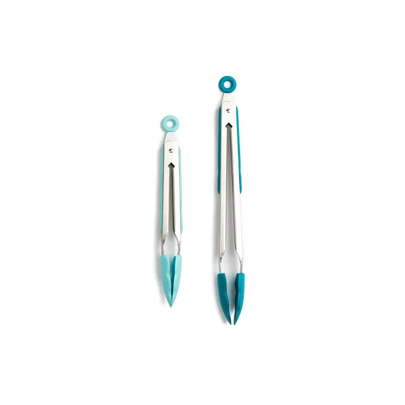 Core Kitchen Assorted Silicone And Stainless Steel Locking Tongs Set Of 2