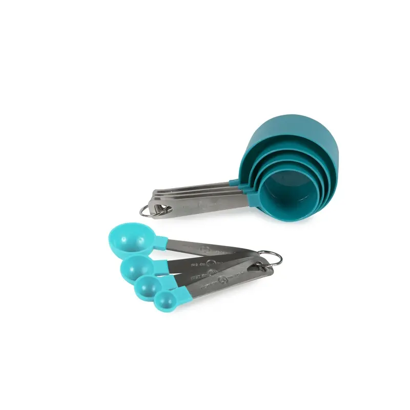Core Kitchen Polypropylene Blue Silver 8 Piece Measuring Spoon Set
