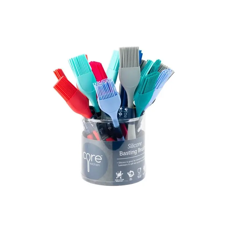 Core Kitchen Assorted Silicone Basting Brush, 6 Inch Length, Dishwasher Safe