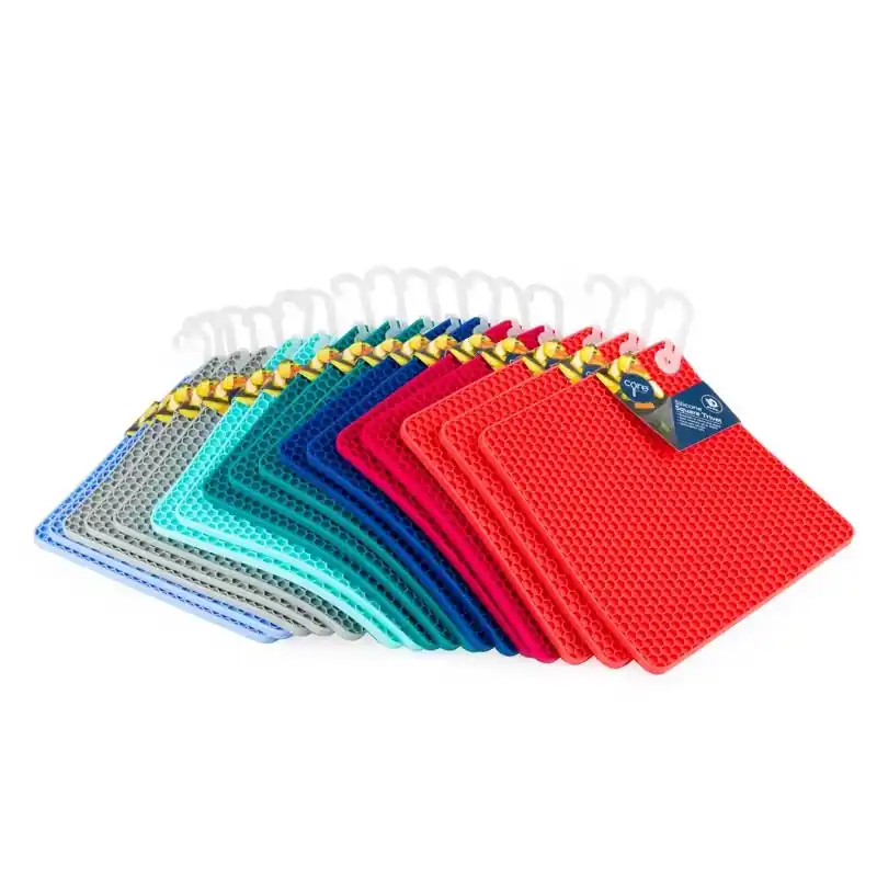 Core Kitchen Assorted Silicone Trivet 7x7 Inches, Dishwasher Safe