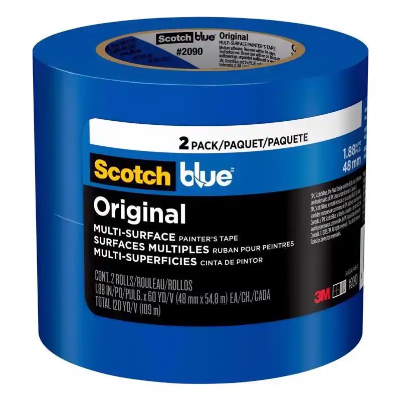 ScotchBlue 1.88 In. W X 60 Yd L Blue Medium Strength Painter‘s Tape 2 Pk