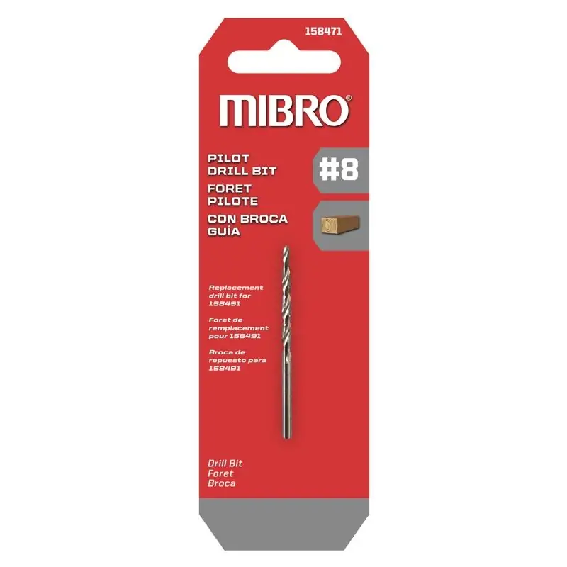 Richelieu Mirbo 8 X 2.75 In. L Steel Screw Pilot Pilot Drill Bit Straight Shank 1 Pk