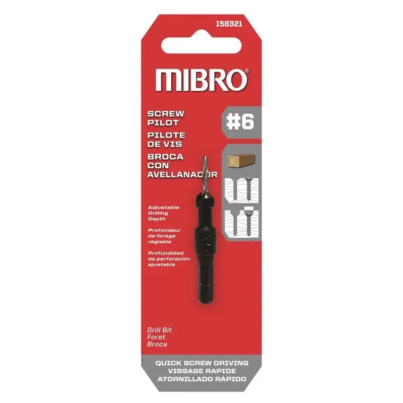 Richelieu Mibro 6 X 2.5 In. L Steel Screw Pilot Pilot Drill Bit Straight Shank 1 Pk