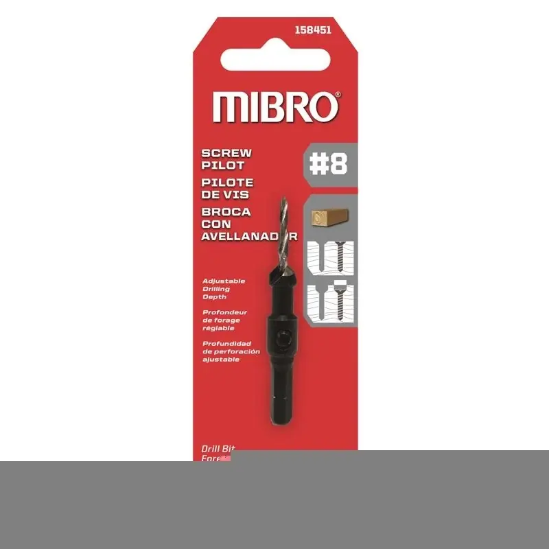 Richelieu Mibro 8 X 2.75 In. L Steel Screw Pilot Pilot Drill Bit Straight Shank 1 Pk