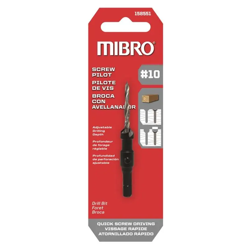 Richelieu Mibro 10 X 3.125 In. L Steel Screw Pilot Pilot Drill Bit Straight Shank 1 Pk