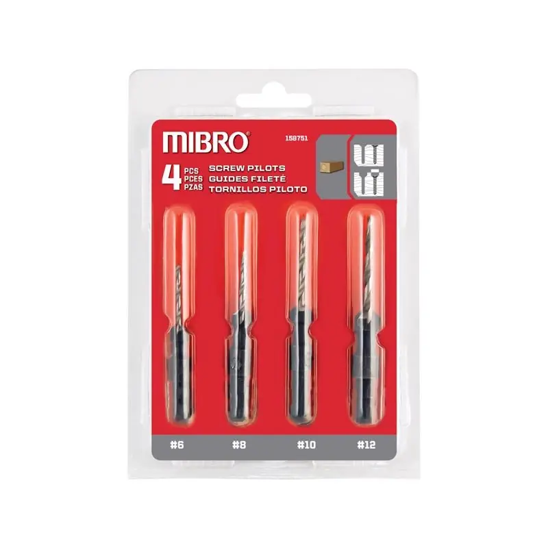 Richelieu Mibro Steel Screw Pilot Drill Bit Set 4 Piece