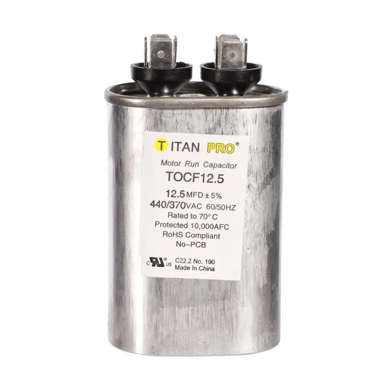 Titan Pro 12.5 Mfd 440 Volt Aluminum Oval Run Capacitor