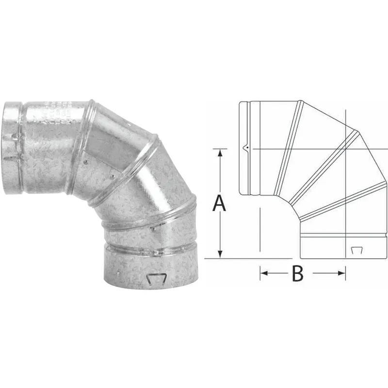 Gas Vent 90-Degree Elbow, Type B, Adjustable, 6-In.