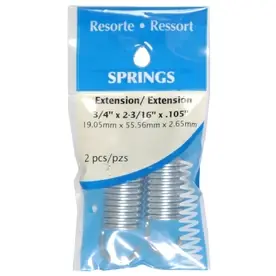 HILLMAN 2.25 In. L X 3/4 In. D Extension Spring 2 Pk