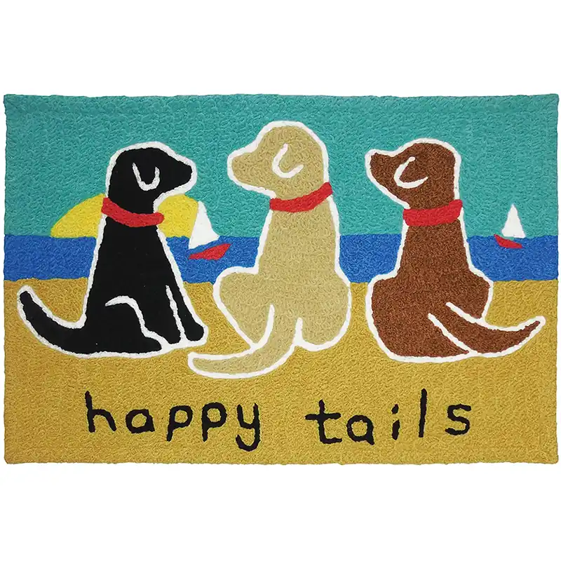 Happy Tails Accent Rug 30 In. L X 20 In. W Multi-colored Design