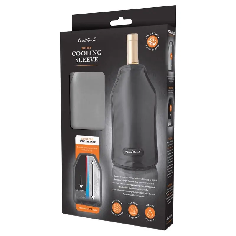 Final Touch 25 Oz Gray Nylon Wine Chiller, Microwave Safe