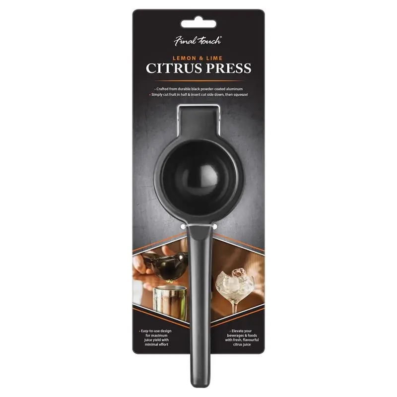 Final Touch Black Die Cast Aluminum 3 Oz Citrus Juicer Fta7360-07