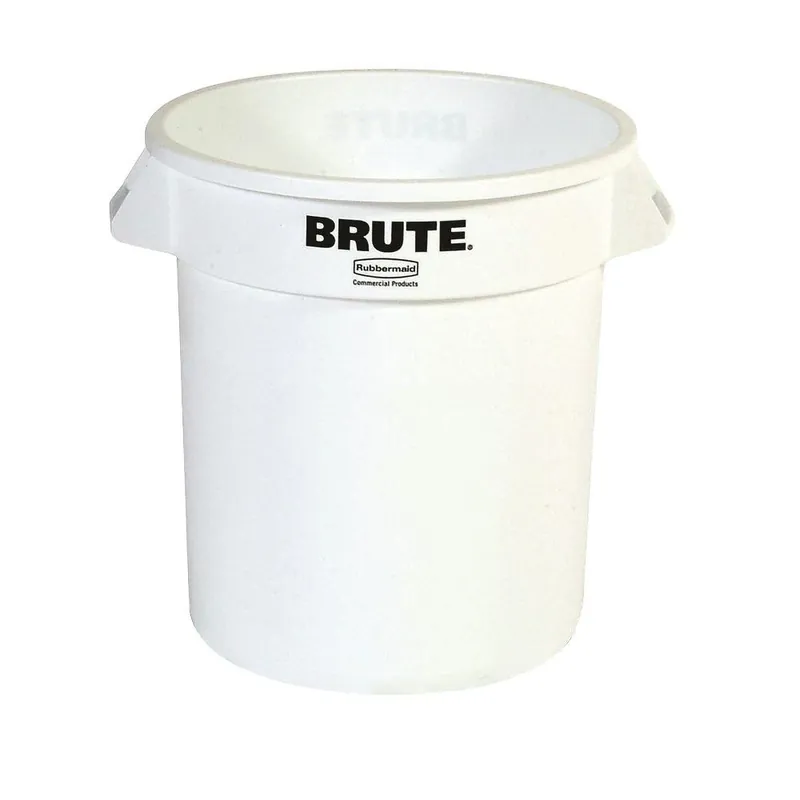 Rubbermaid Brute 10 Gallon White Round Plastic Garbage Can With Lid