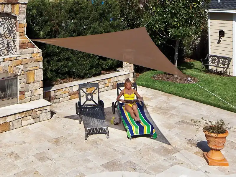 11 Ft. 10 In. Mocha High Density Polyethylene Ready To Hang Shade Sail Canopy
