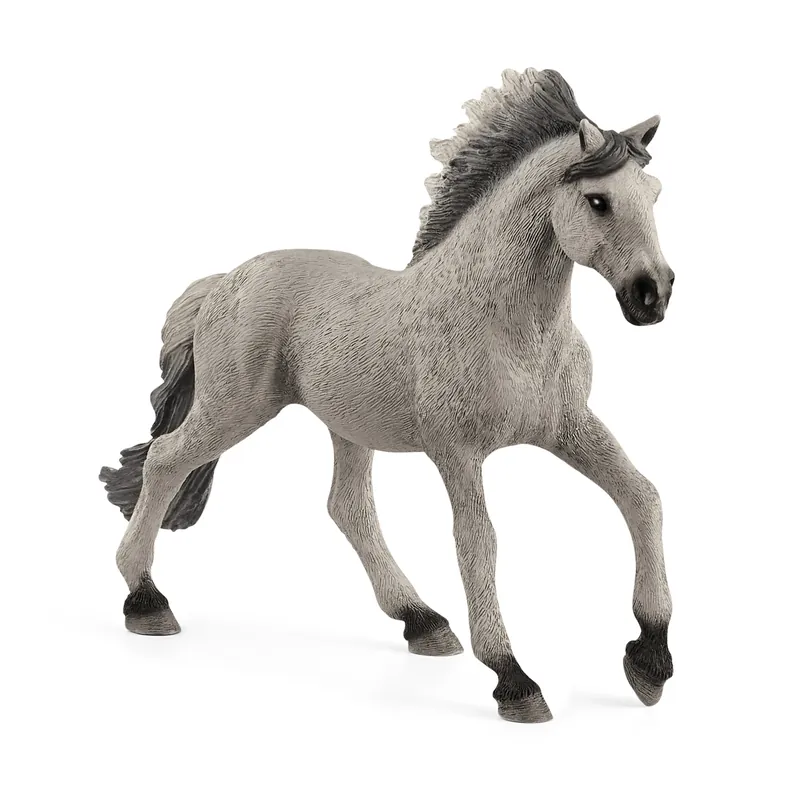 Farm World Sorraia Mustang Stallion Collectible Toy Figure - Black/gray