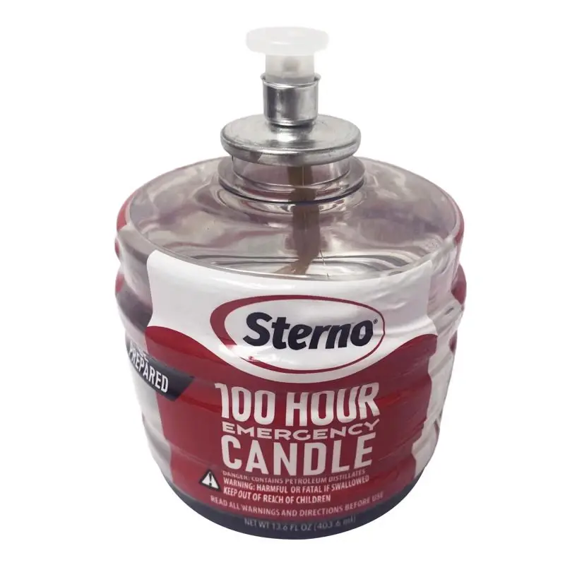 Sterno 100 Hour Emergency Liquid Wax Candle, Fragrance Free, 13.6 Oz