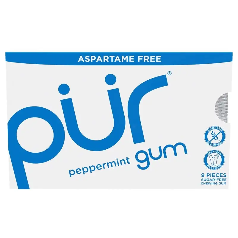 PUR Sugar Free Peppermint Chewing Gum 1 Pk 9 Pc