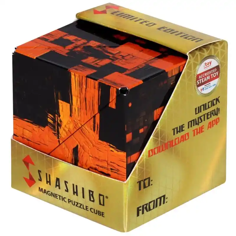 Shashibo Seasonal Series Spooky Magnetic Puzzle Cube Orange 12 Pc
