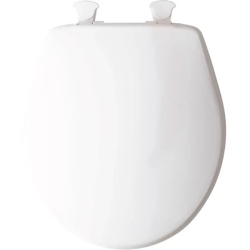 Mayfair By Bemis Round White Plastic Closed Front Toilet Seat With Cover