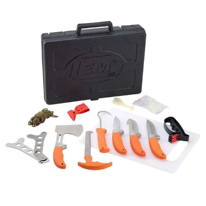 LEM 14-Piece Stainless Steel Kitchen Knife Set – Orange Handles