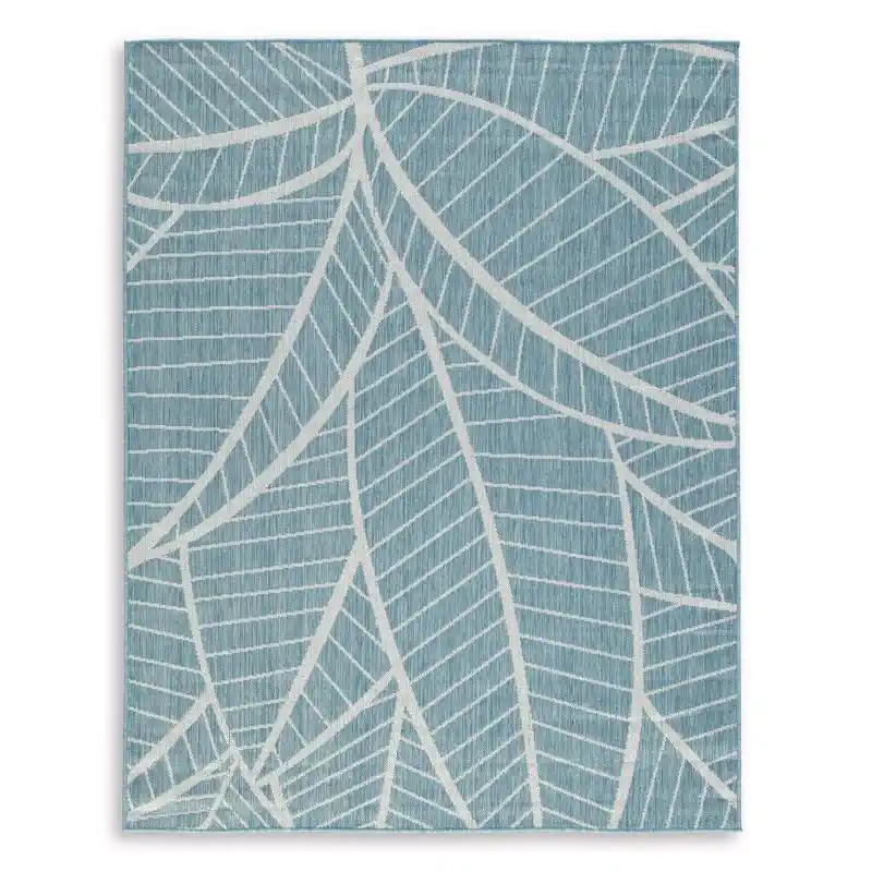Signature Design By Ashley Blue Polyester Outdoor Area Rug 8x10