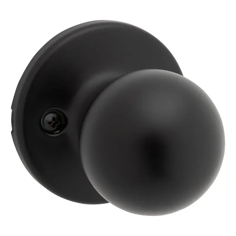 Kwikset Polo Matte Black Passage Knob For 1-3/4 In. Doors