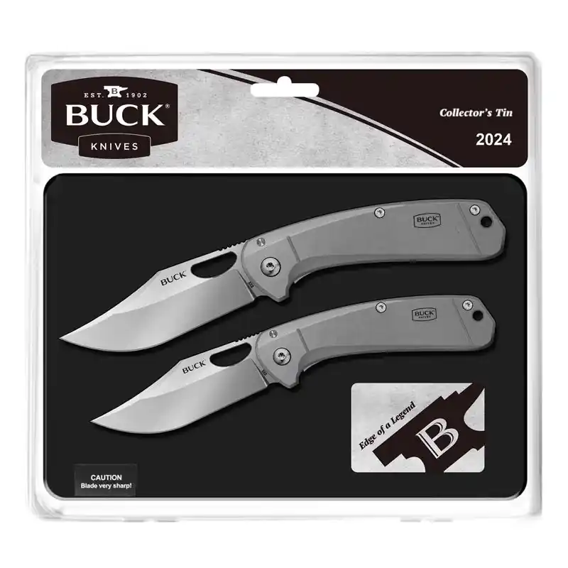 Buck Knives Silver 7cr17 Stainless Steel 4 Inch Folding Knife Gift Set