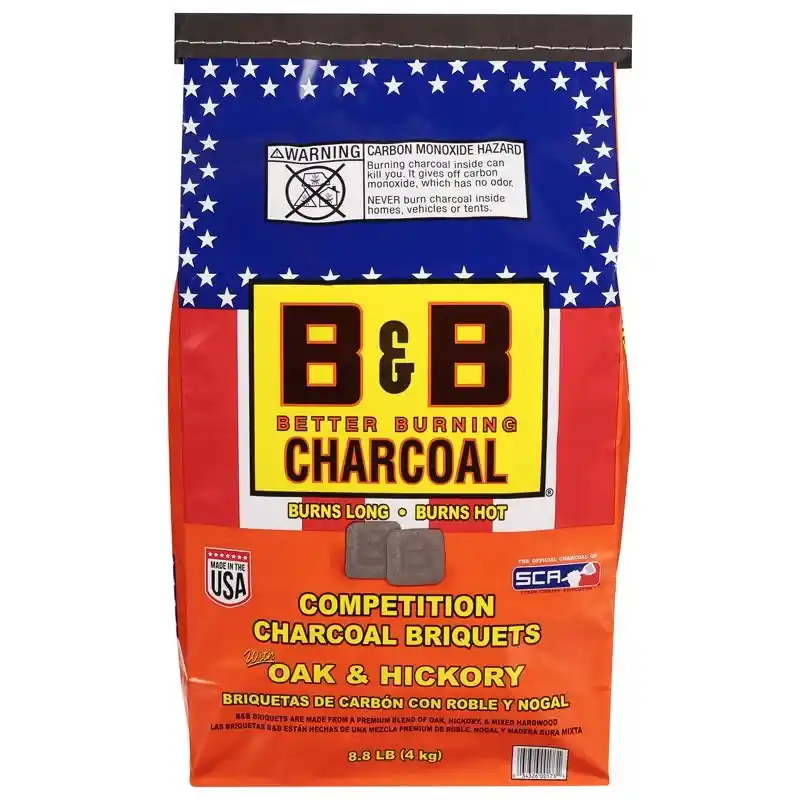 B&b Charcoal All Natural Hickory And Oak Charcoal Briquettes 8.8 Lb Bagged