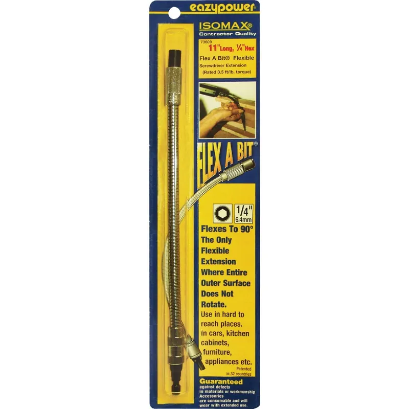 Eazypower Isomax Flex A Bit 11 In. Steel Flexible Bit Extension 1/4 In. Hex Shank 1 Pc