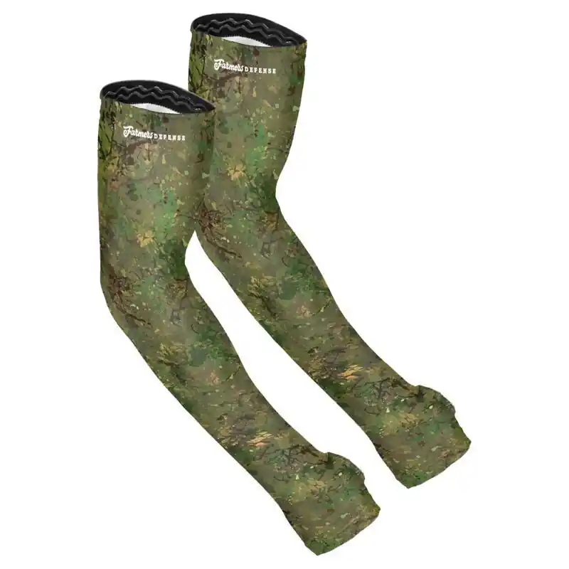 Farmers Defense Kids Brush Camo Green Protection Sleeves S Polyester Spandex
