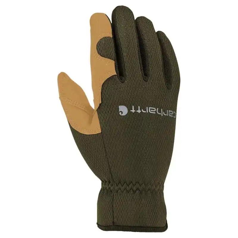 Carhartt Women‘s Synthetic Leather Work Gloves Green/yellow Medium 1 Pair
