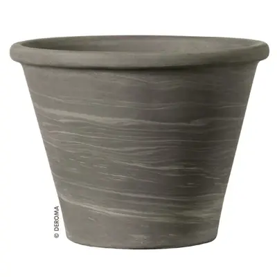 Deroma Duo Grafite 4.96 In. H X 6.7 In. D Clay Vasum Planter Gray