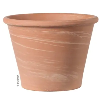 Deroma Vasum Duo 4.96 In. H X 6.7 In. D Clay White Striped Planter Brown
