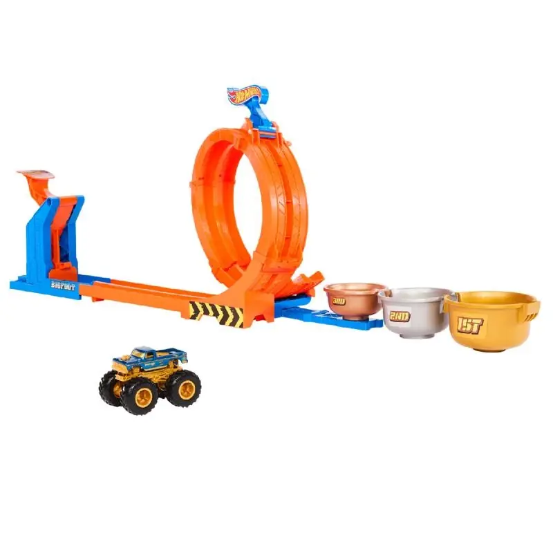 Hot Wheels Loop-and-flip Trophy Challenge Die Cast Monster Truck For Ages 4+