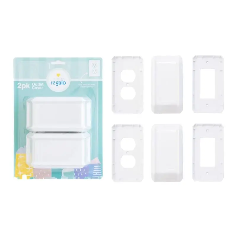 Regalo White Plastic Outlet Cover 2 Pk