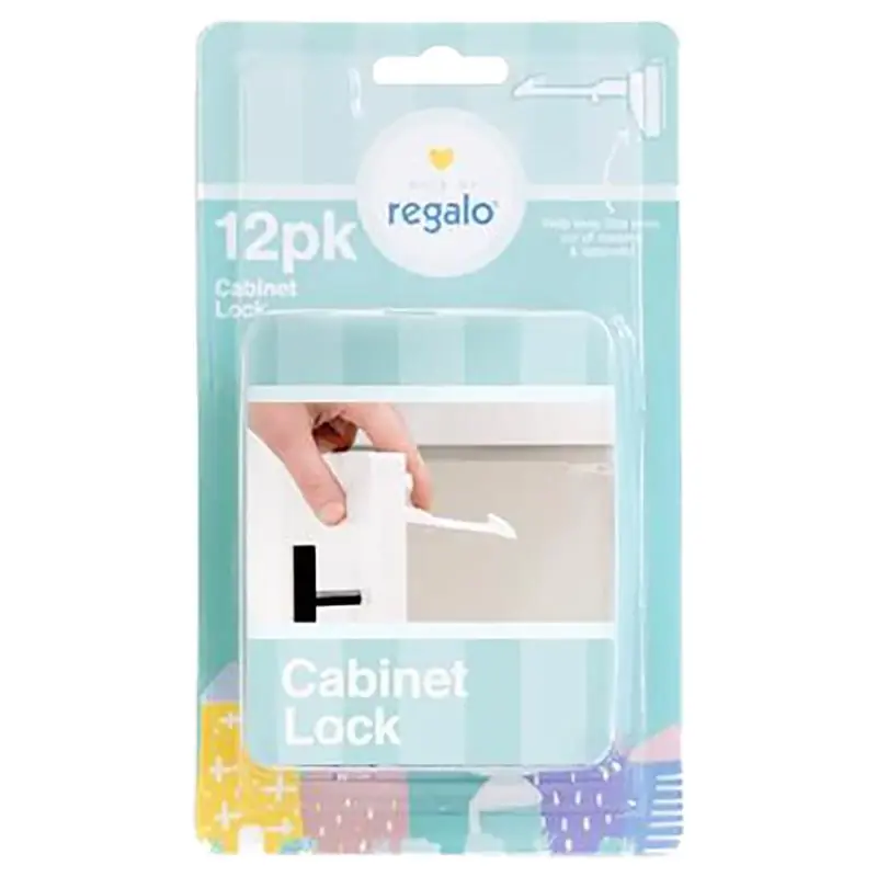 Regalo White Plastic Cabinet Locks 12 Pk