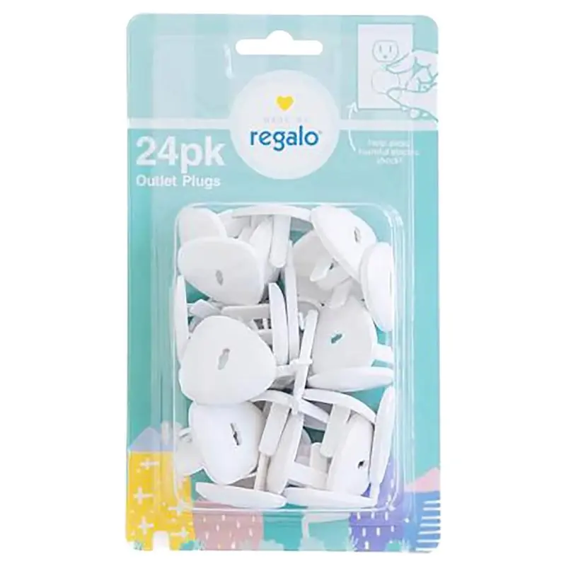 Regalo White Plastic Outlet Safety Plugs 24 Pk