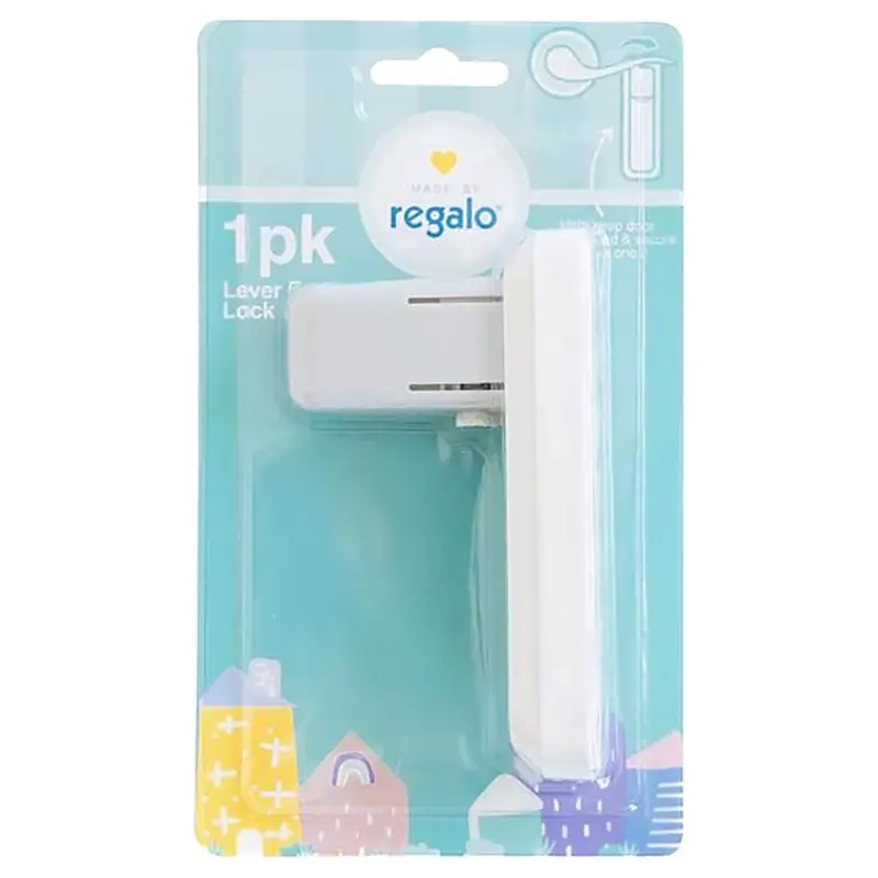 Regalo White Plastic Lever Handle Lock 1 Pk